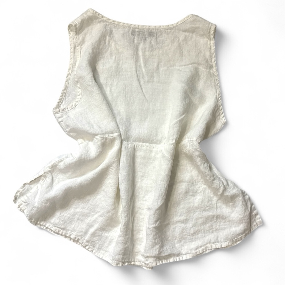 Flax Women's Cream Sleeveless Tank Top 2G - Picture 2 of 4